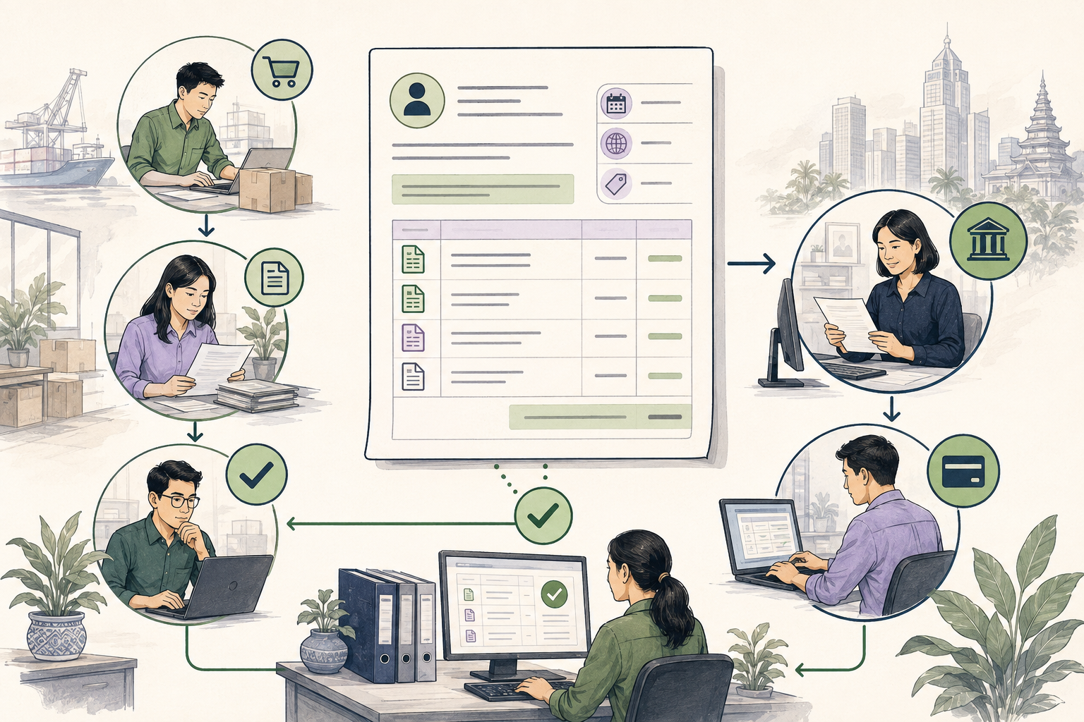 Editorial illustration explaining Remittance advice in a B2B transaction