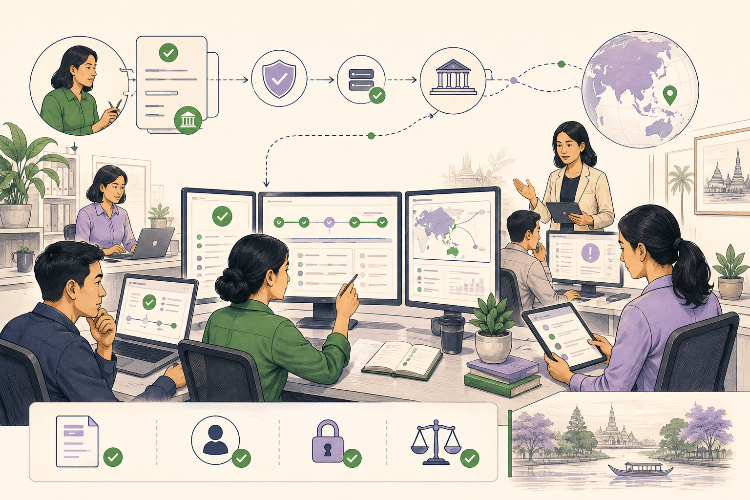 Editorial illustration explaining Payment order in a B2B transaction