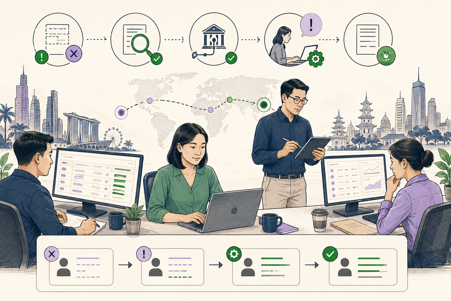 Editorial illustration explaining Payment repair in a B2B transaction