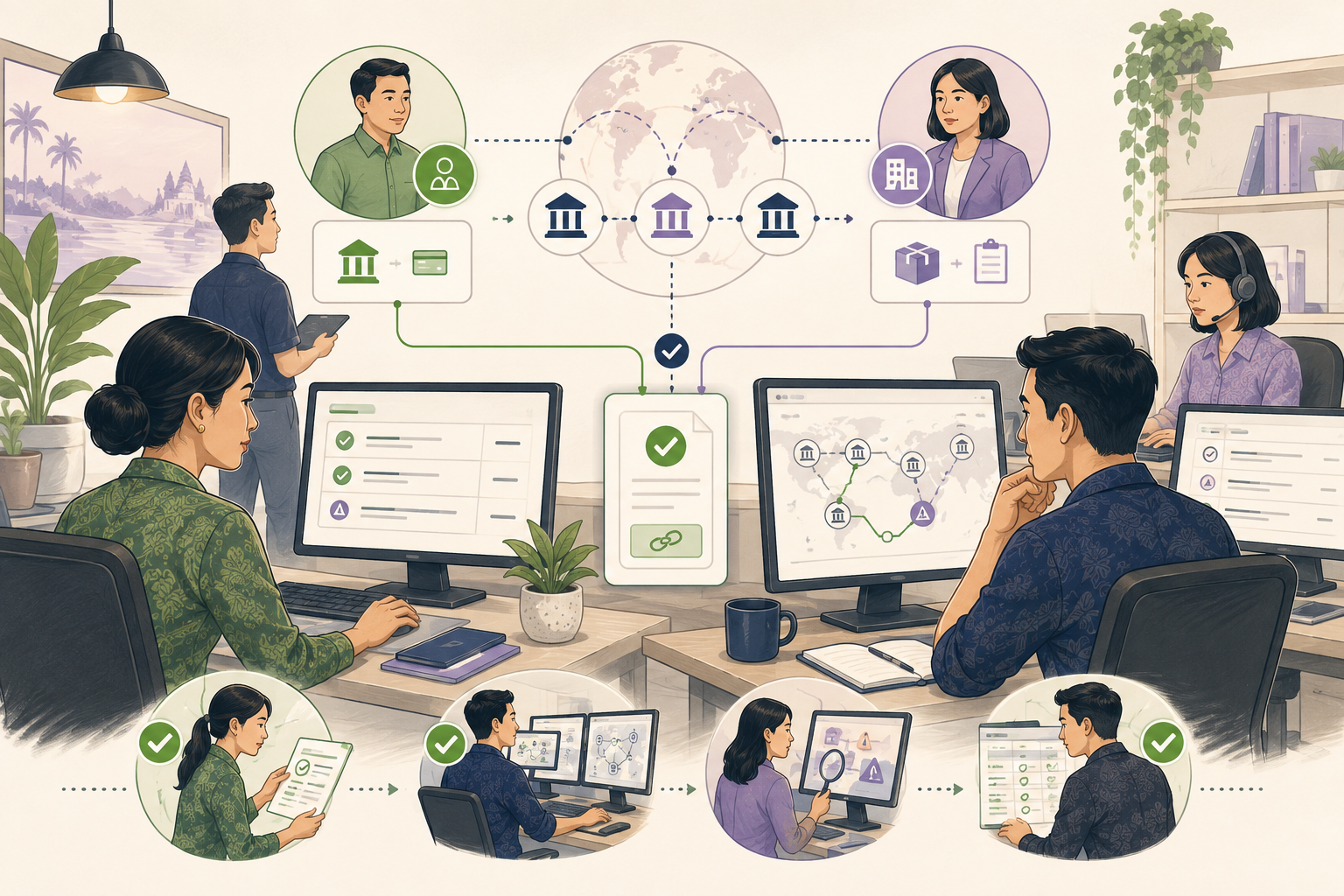 Editorial illustration explaining Payer or originator in a B2B transaction
