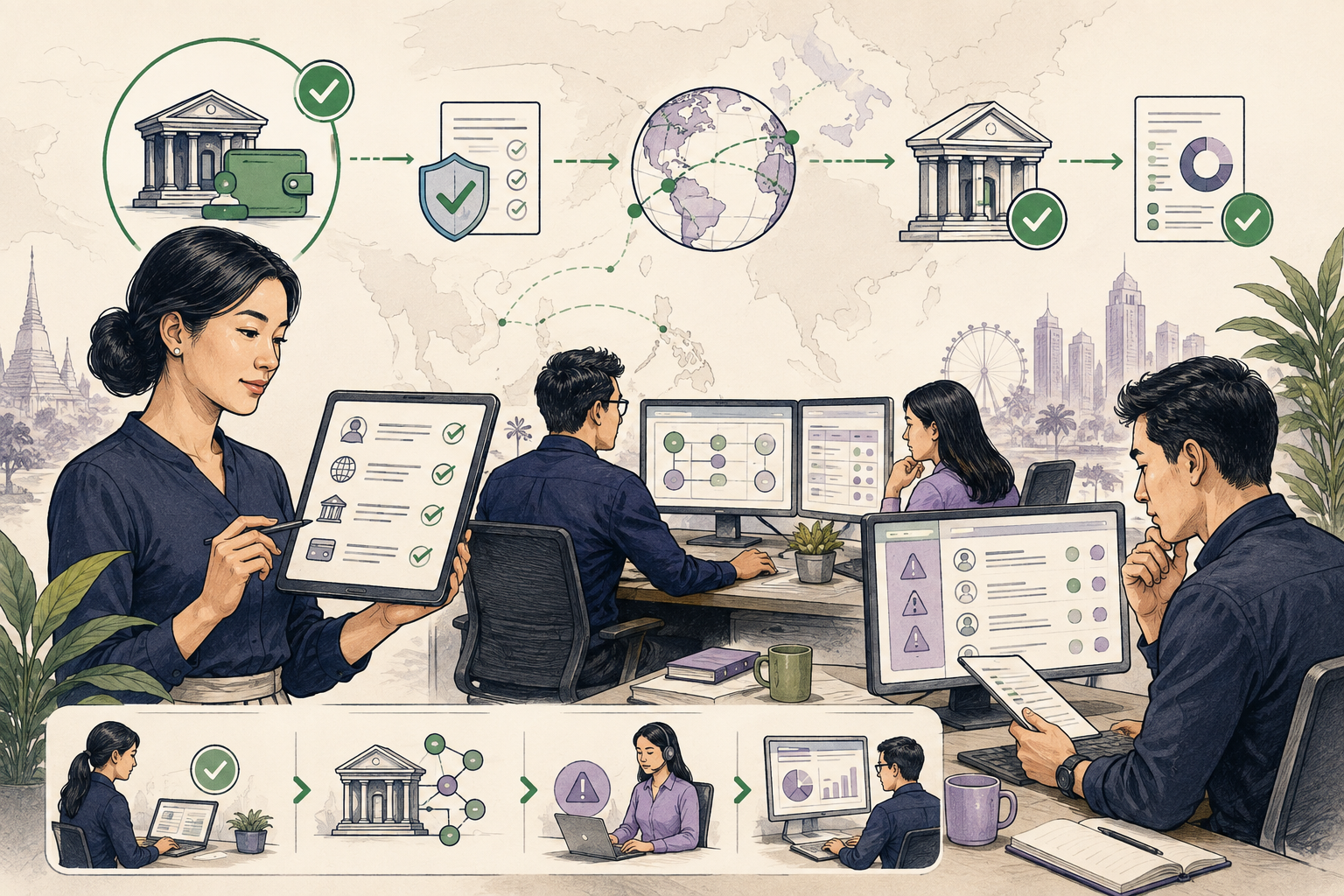 Editorial illustration explaining Funding account in a B2B transaction