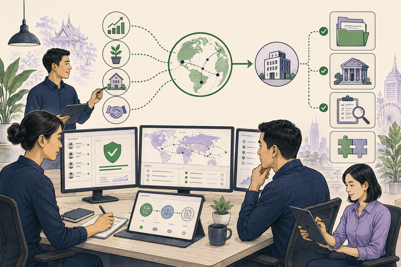Editorial illustration explaining Source of funds in a B2B transaction