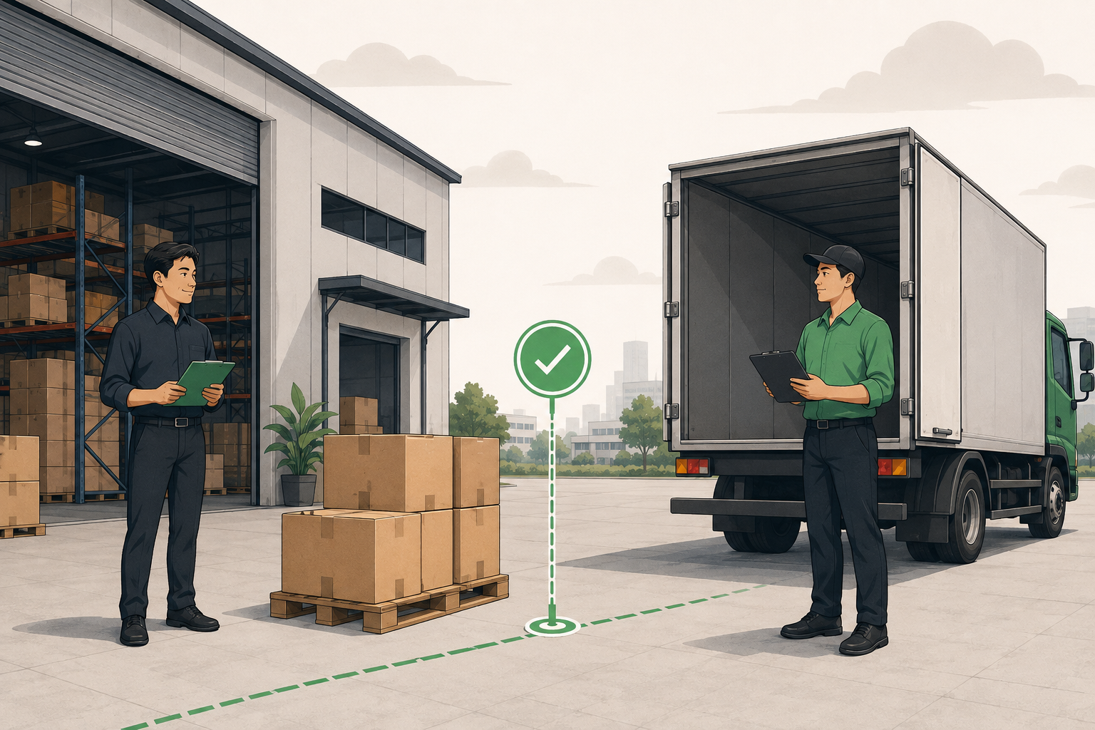 Seller makes packaged goods available at a warehouse for the buyer to collect under EXW terms