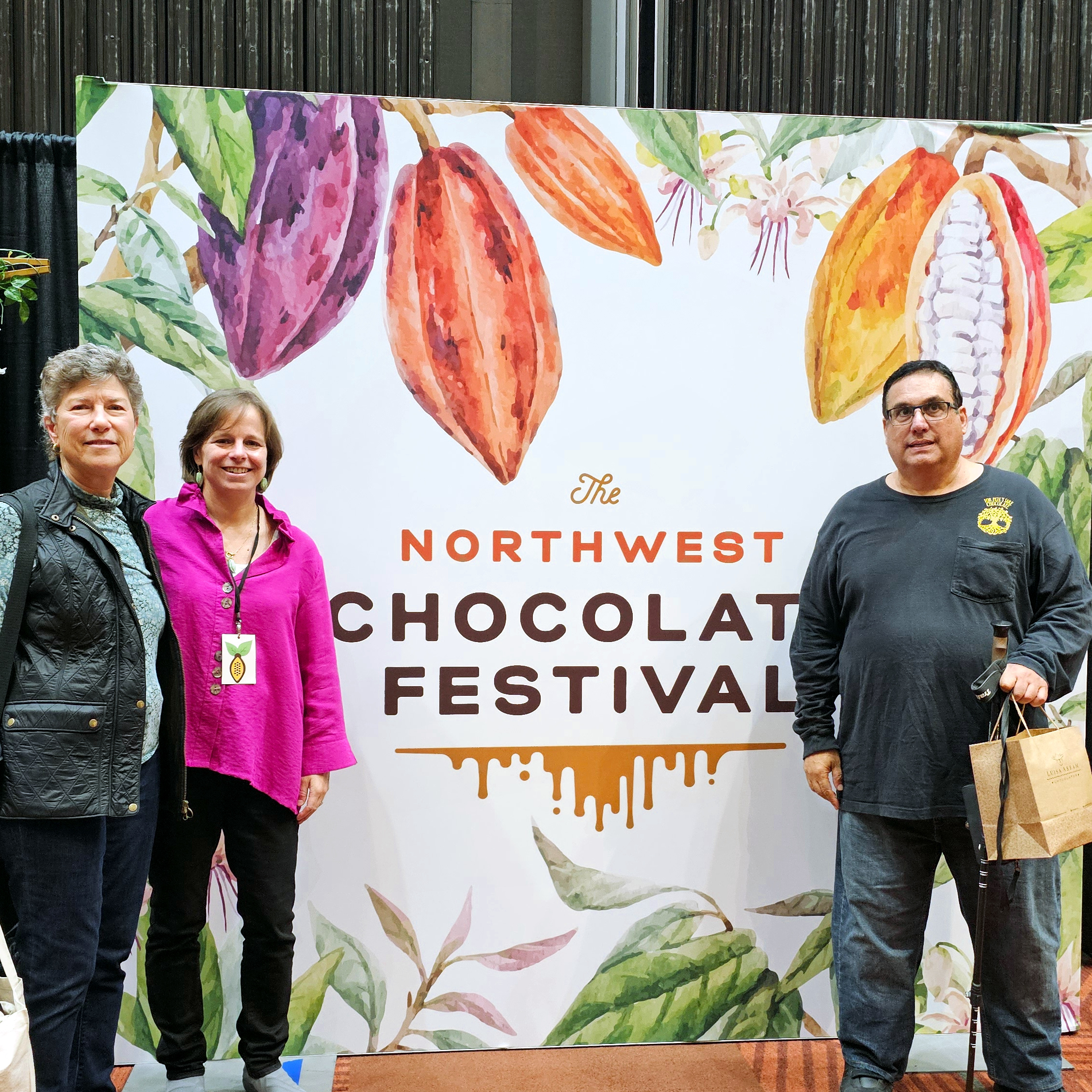 Chocolate Explorers Club members connecting at the Northwest Chocolate Festival to share tasting experiences