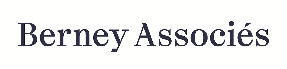 Logo de Berney Associés avec le texte en lettres noires sur fond transparent.