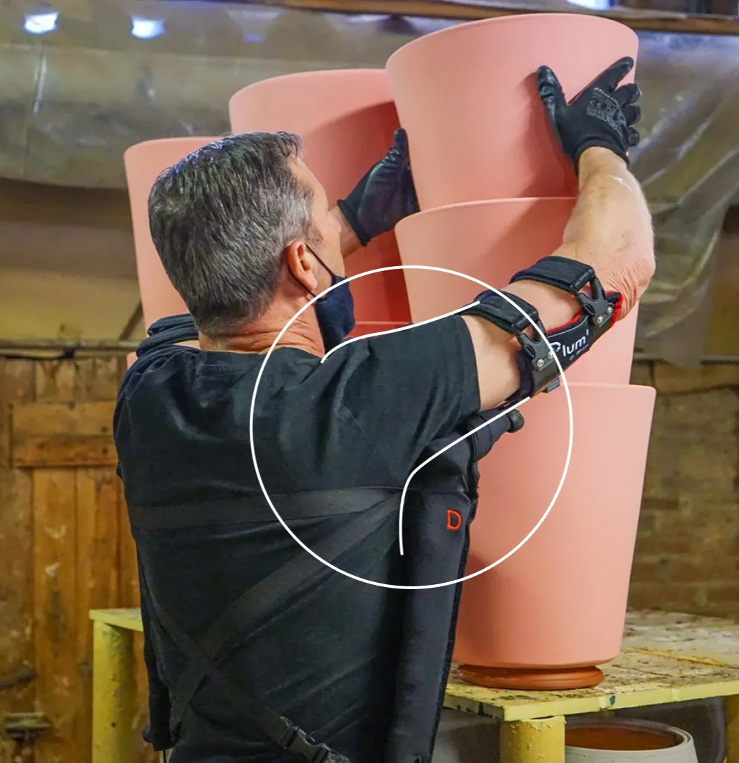 exosquelette bras et épaules - exemple de la zone assistée