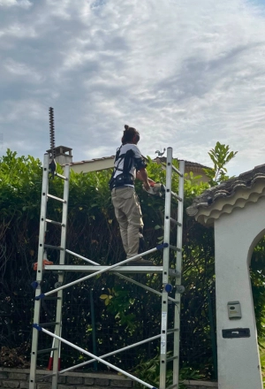 travaux sur échafaudage