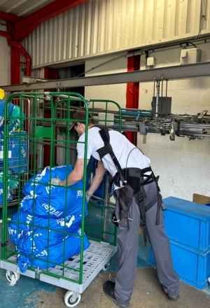 Réception des sacs de linge