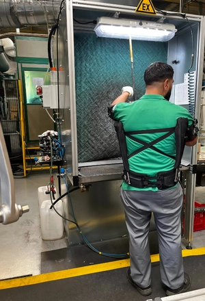 Port d'un Exosquelette fabrication de caoutchouc