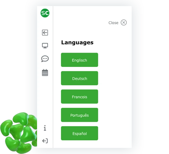 Zusatzsprachen und Räume
