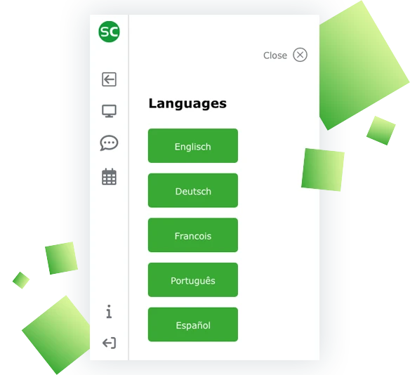 Zusatzsprachen und Räume