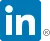 LinkedIn icon in blue and white.