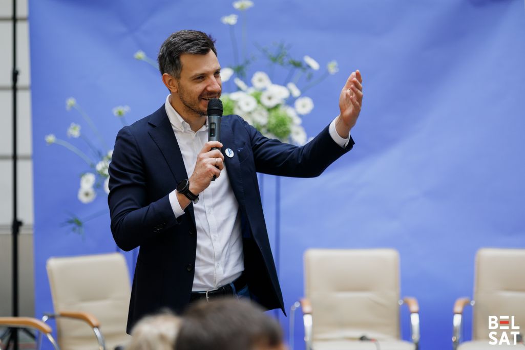 Рыгор Астапеня на адкрыцці фестывалю «Maldzis». Варшава, Польшча. 7 верасня 2025 года. Фота: Белсат