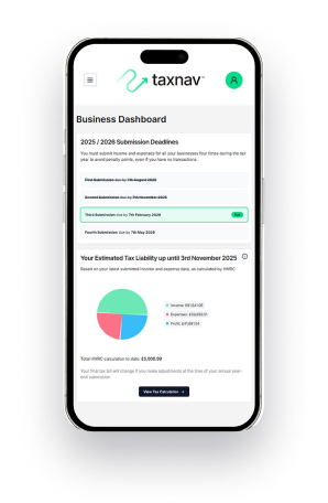 TaxNav mobile dashboard
