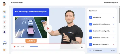 Voorbeeld theorie examen auto dashboard