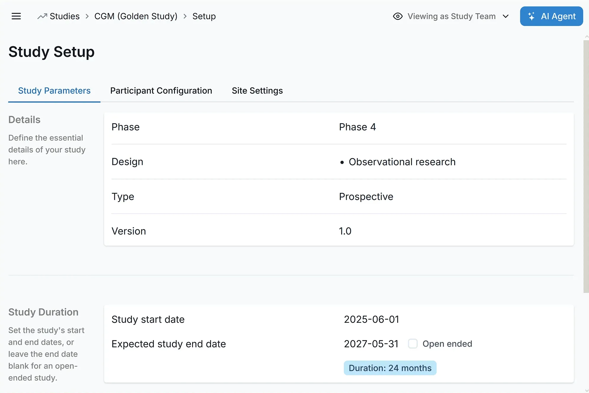 User interface of Carelane software showing participant pathway page.