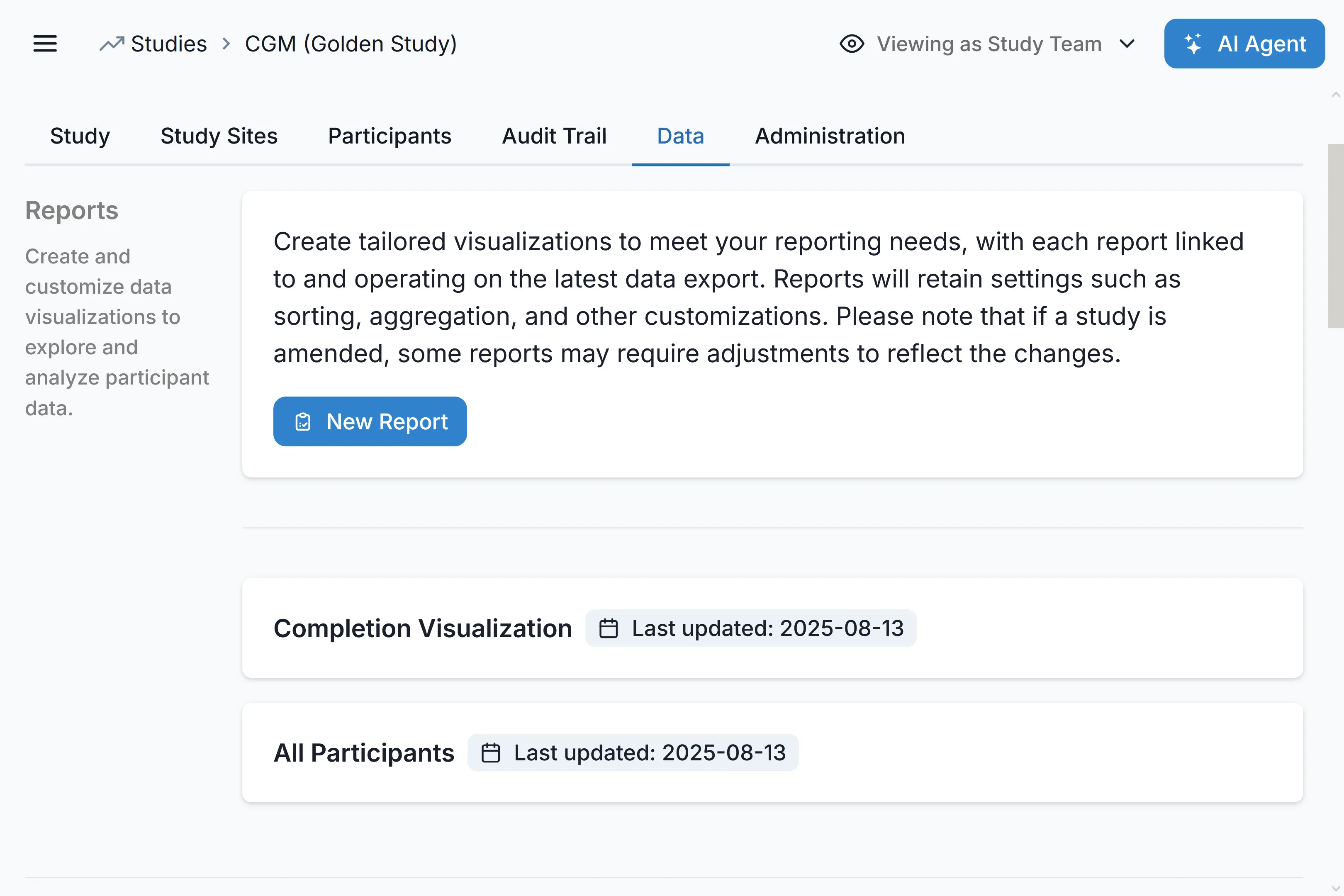 User interface of Carelane software showing reporting and analytics.