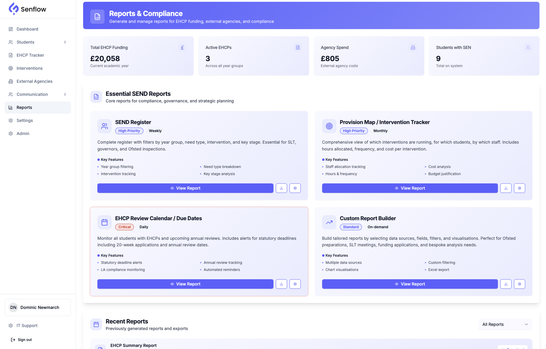 Hero dashboard