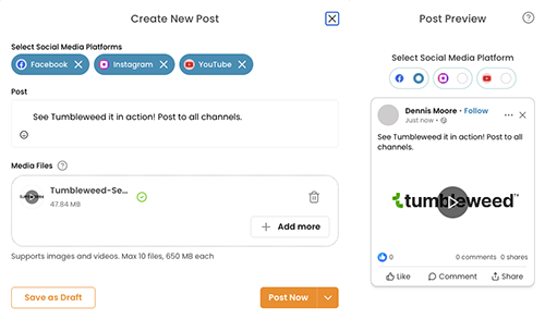 post to all channels at once