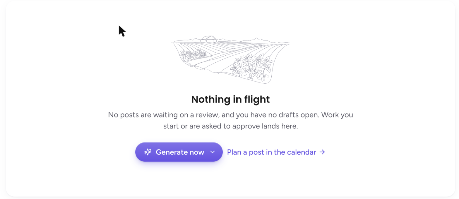 The Generate now button in Workflow Hub