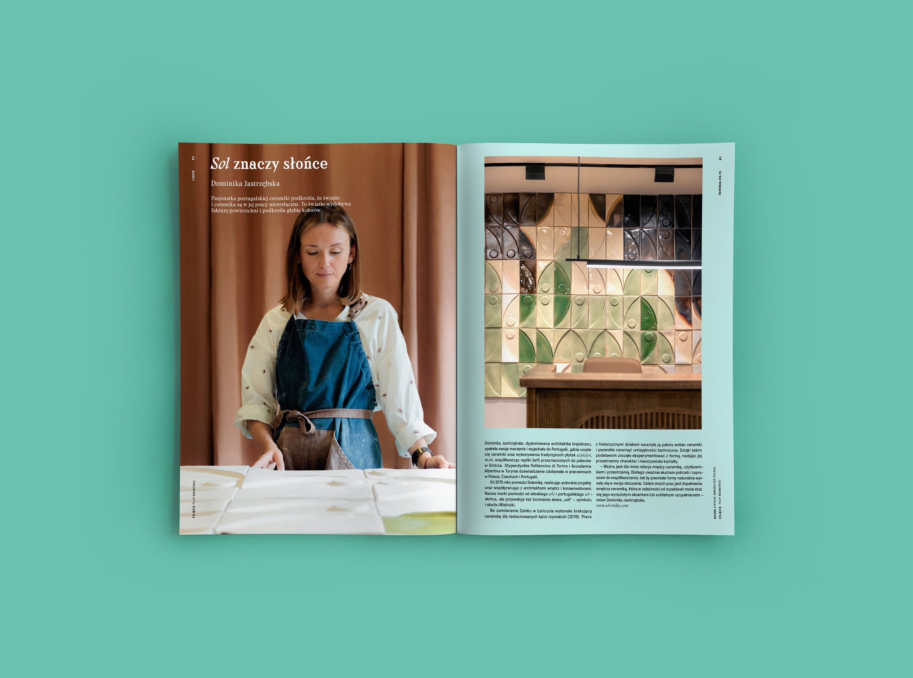 Rozkładówka magazynu Design Alive z publikacją o Solemice