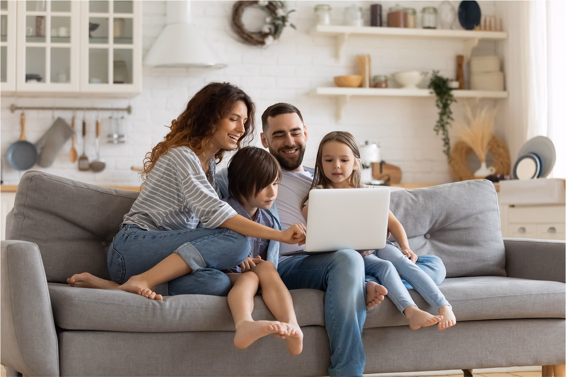 A man with his family
