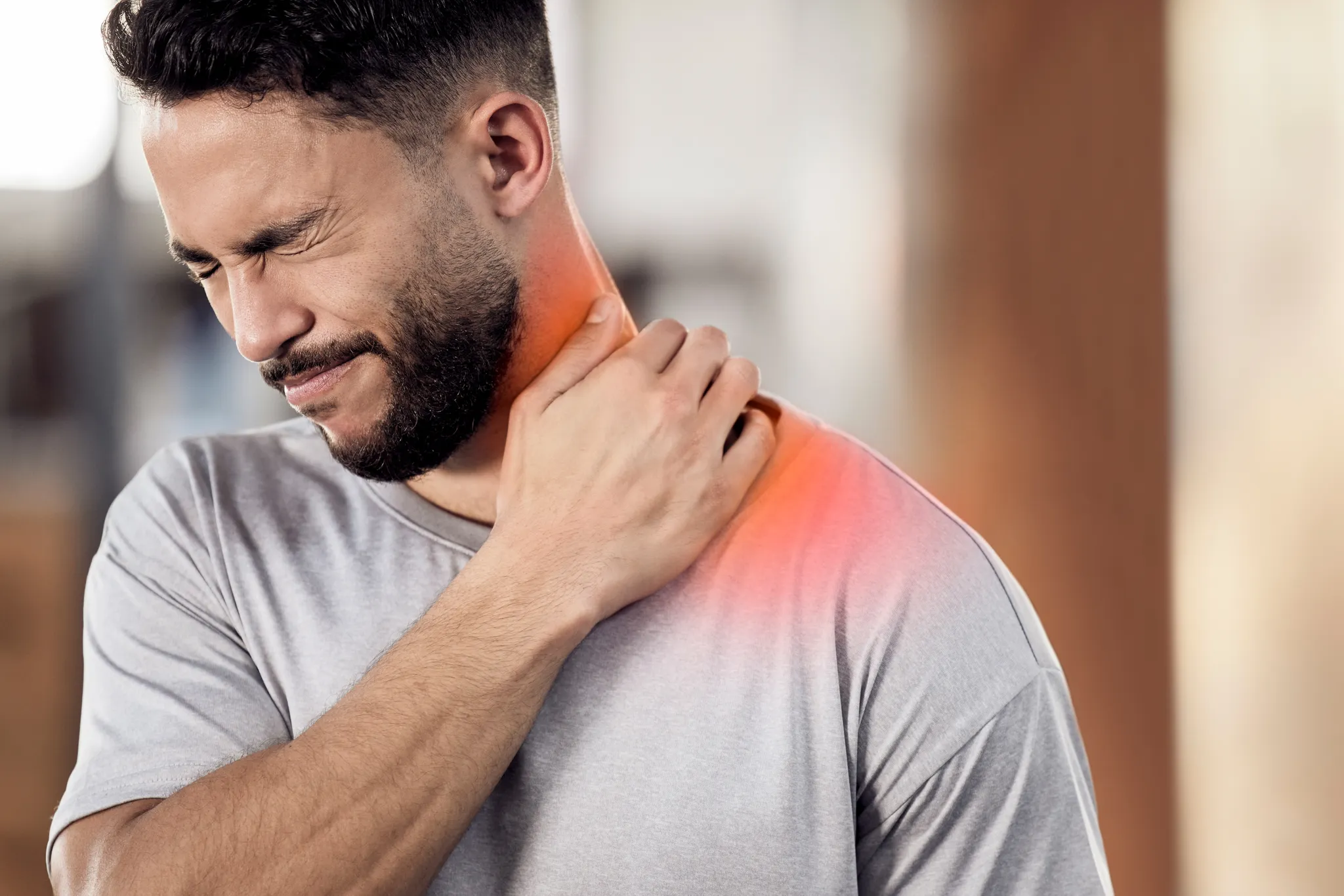 Man with neck pain