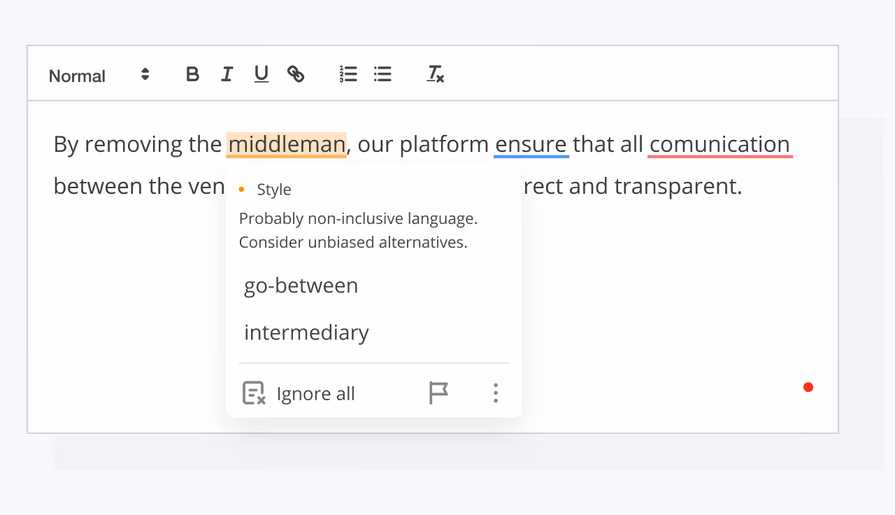 WProofreader for Quill performance demonstration
