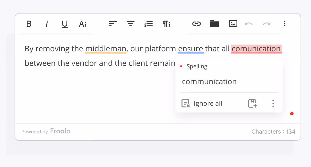 WProofreader for Froala performance demonstration