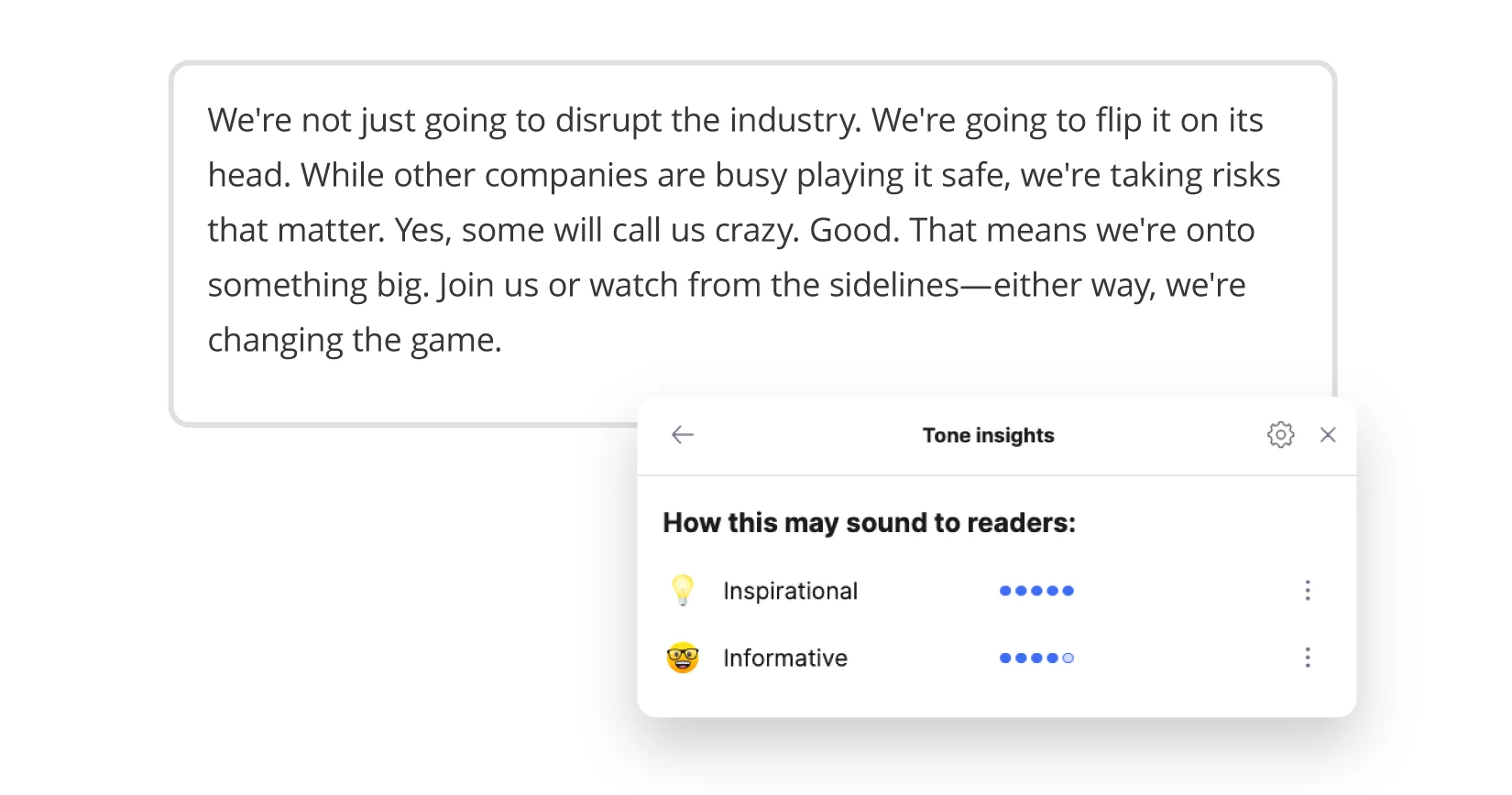 Grammarly tone detection example