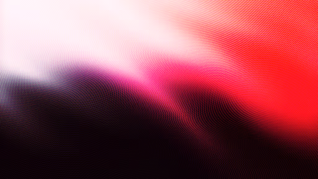 Abstract wavy pattern with red, pink, white, and black gradient dots creating a textured effect.