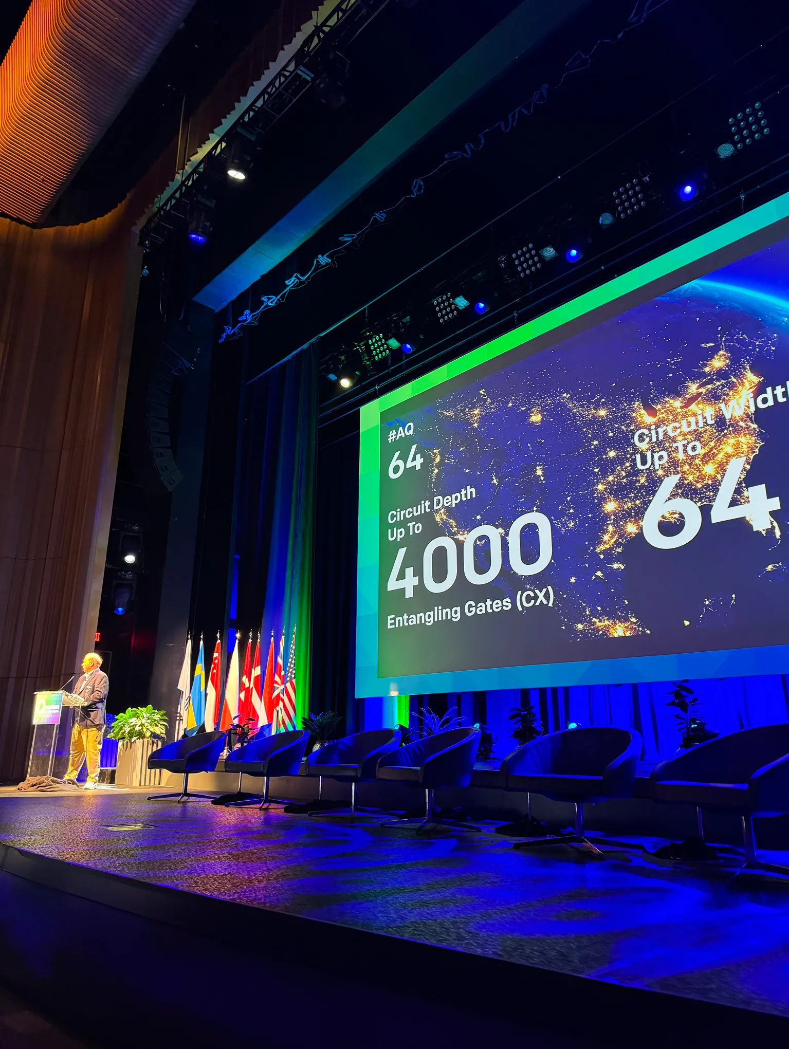 IonQ President & CEO Peter Chapman delivers the keynote address at Quantum World Congress 2023