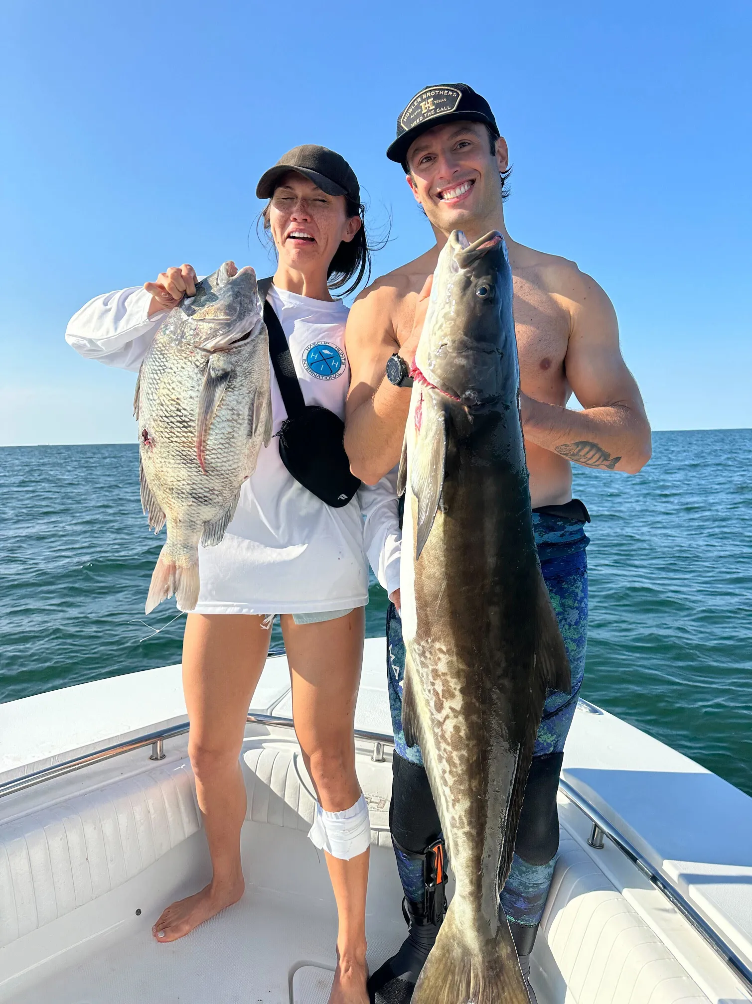Garrett sharing his favorite pastime, spearfishing, with Taylor.