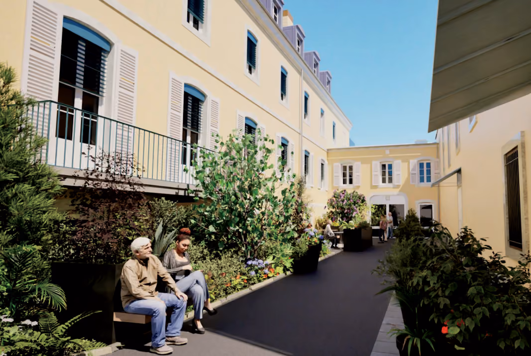 Conception 3D du futur jaridn de la Maison de la Vallière à Lons-le-Saunier