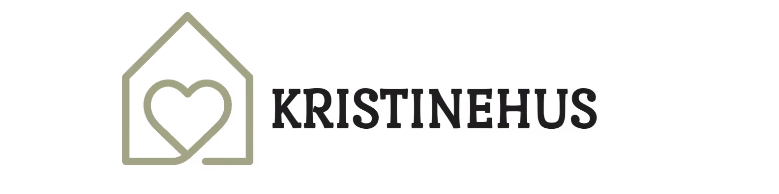Kristinehus logo with outline of a house and a heart inside next to the text KRISTINEHUS.