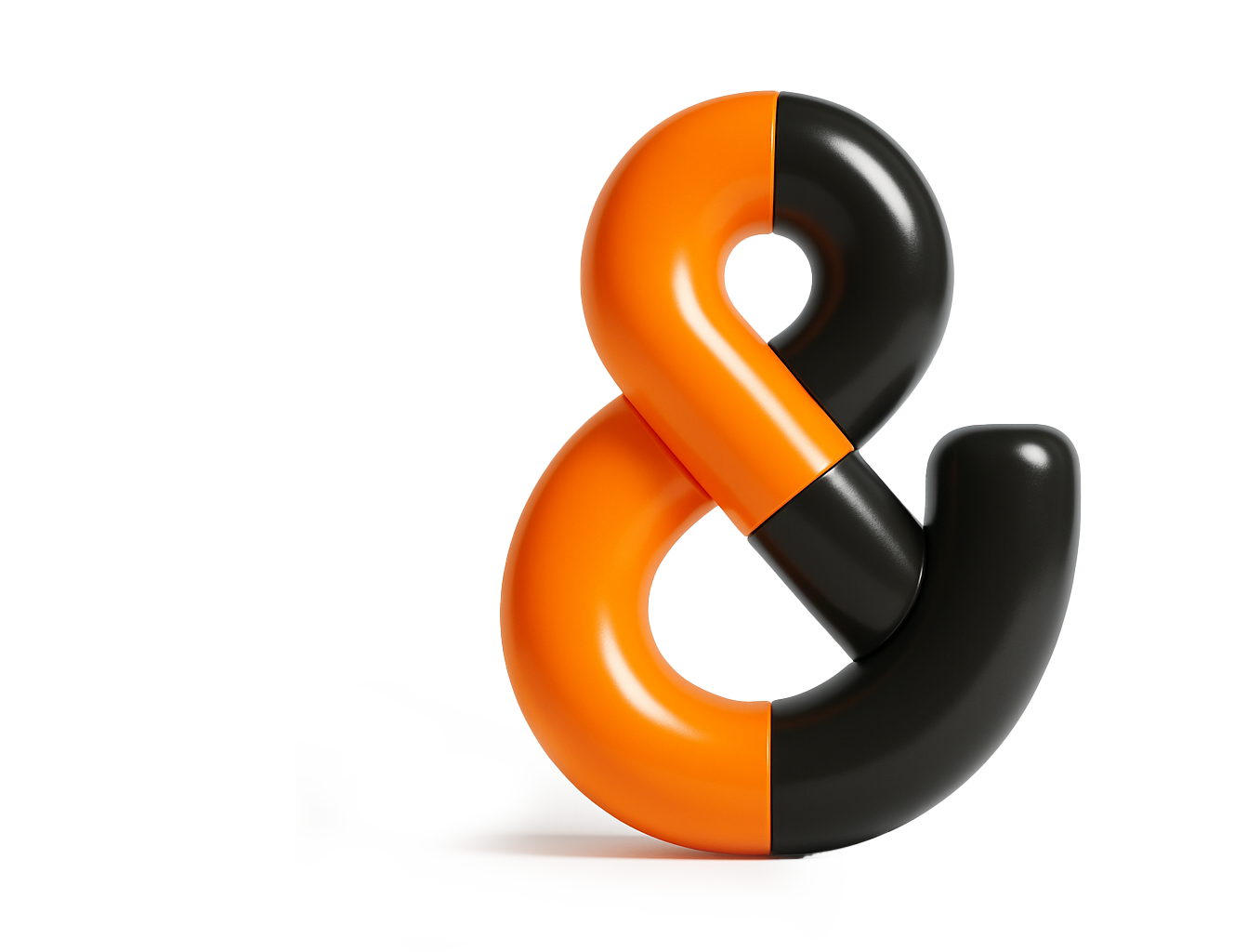 Esperluette 3D orange et noir, section expertise North&