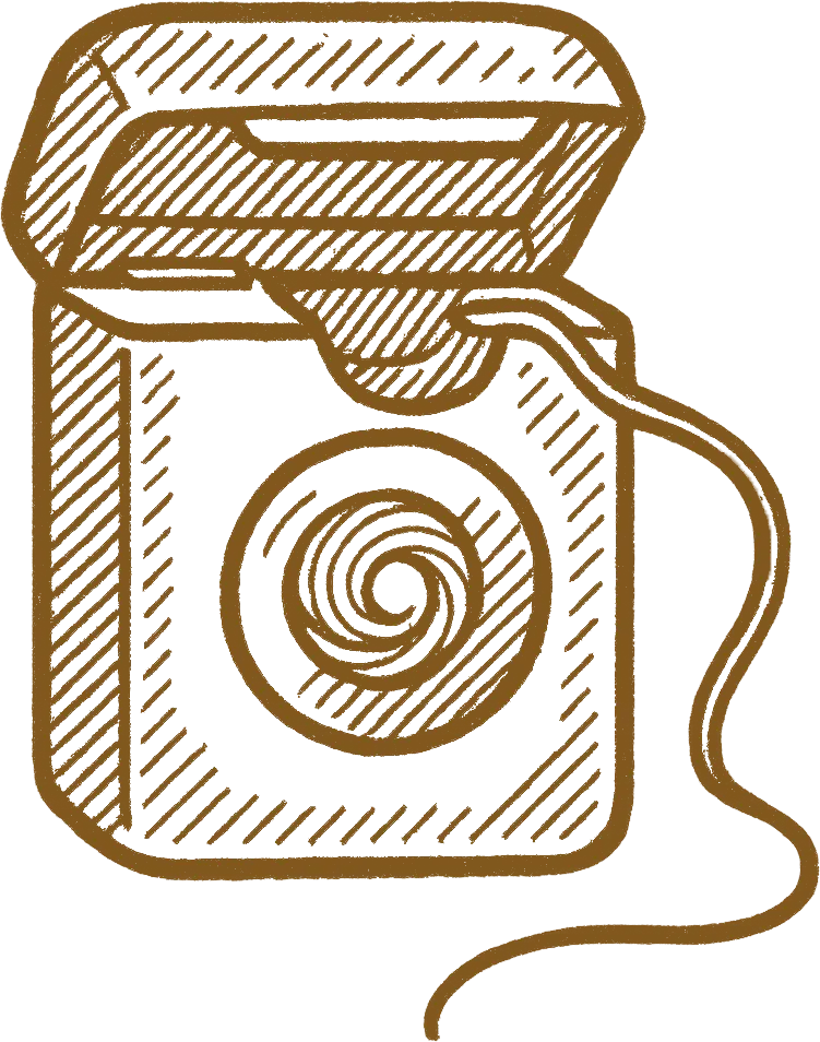 Vintage brown sketch of an analog camera with spiral lens