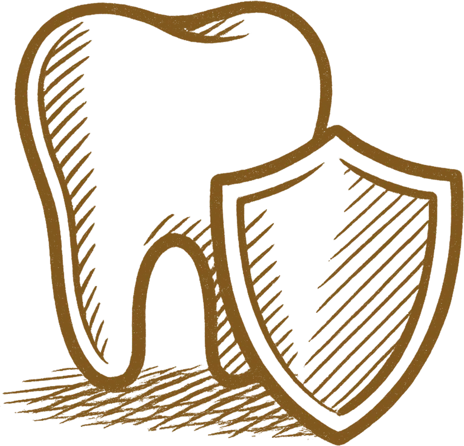 Tooth and shield icon representing dental protection and health