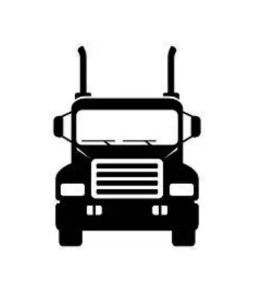 Camion semi-remorque, image en noir et blanc