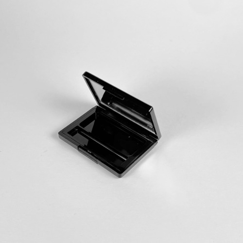 open push button compact with mirror