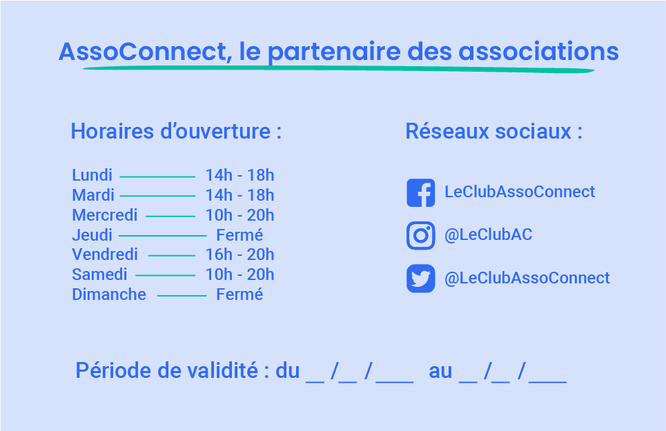 modèle carte adhérent association verso