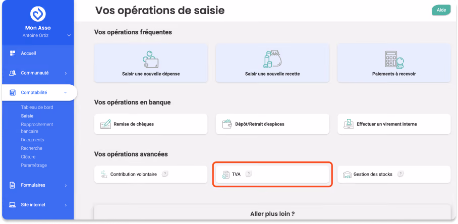 paiement de tva sur assoconnect