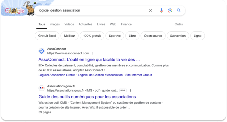 association referencement google assoconnect requête