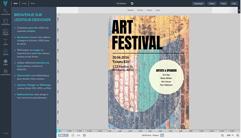 capture de l'éditeur desygner