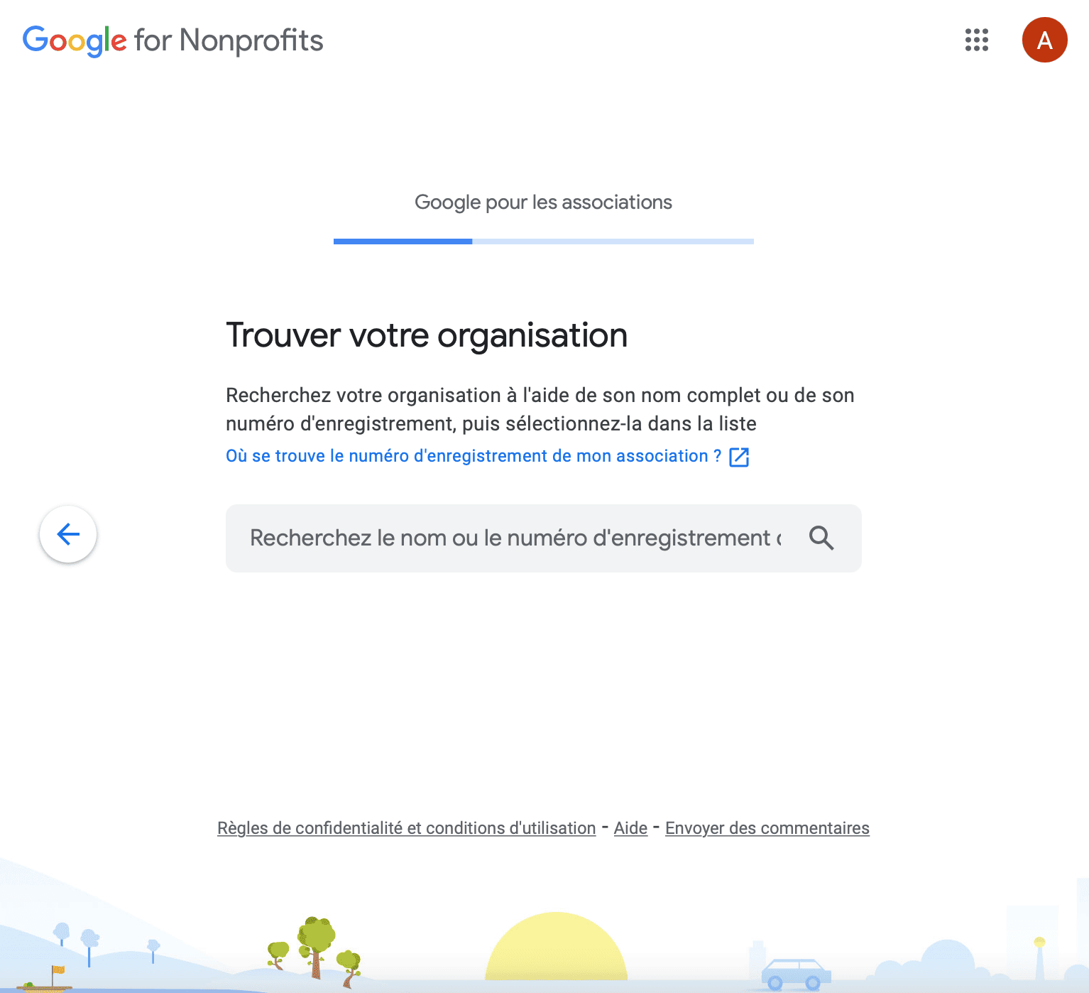 page d'inscription Google Ad Grants pour les associations