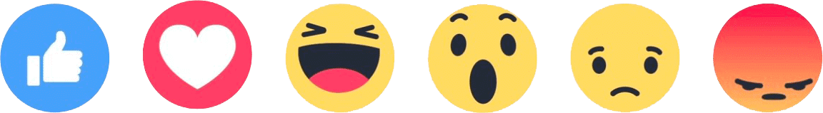 différentes réactions facebook