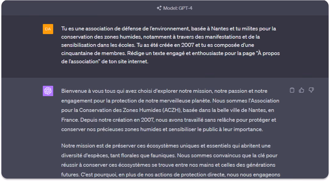 site internet chat gpt association