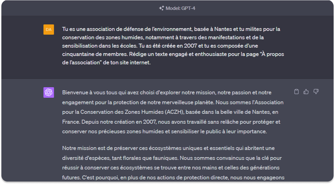 site internet chat gpt association