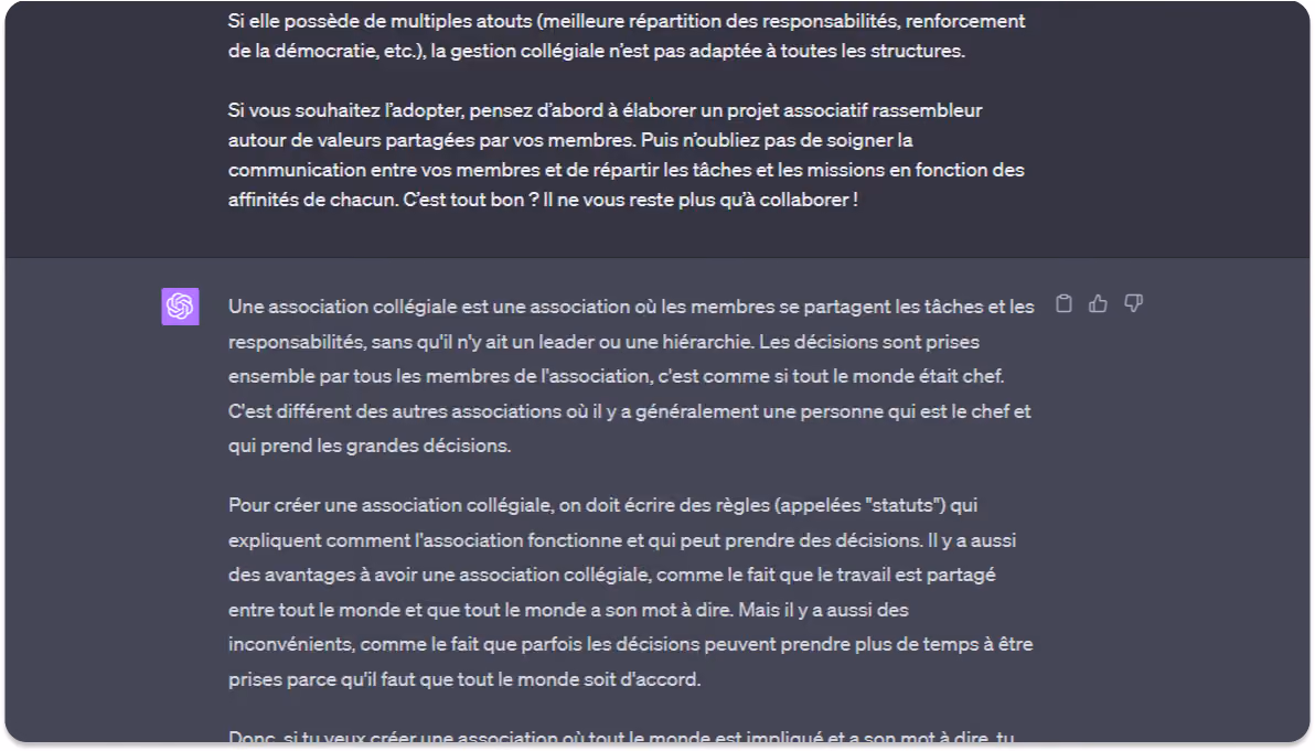 resume chat gpt association