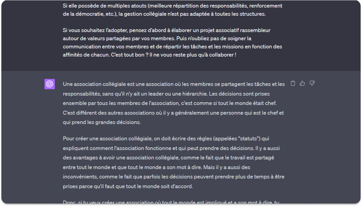 resume chat gpt association